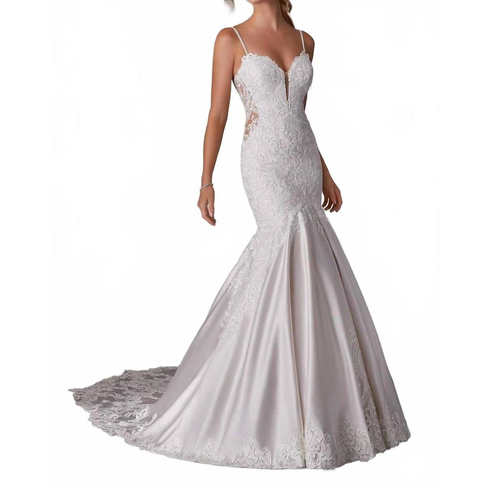 NEW MORILEE sinead form fitting gown in ivory/candlelight